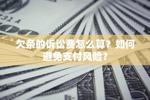 济南欠条的诉讼费怎么算？如何避免支付风险？